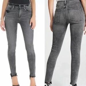 Agolde denim black grey Sophie Hi Rise Skinny Amplify distress Jeans size 29